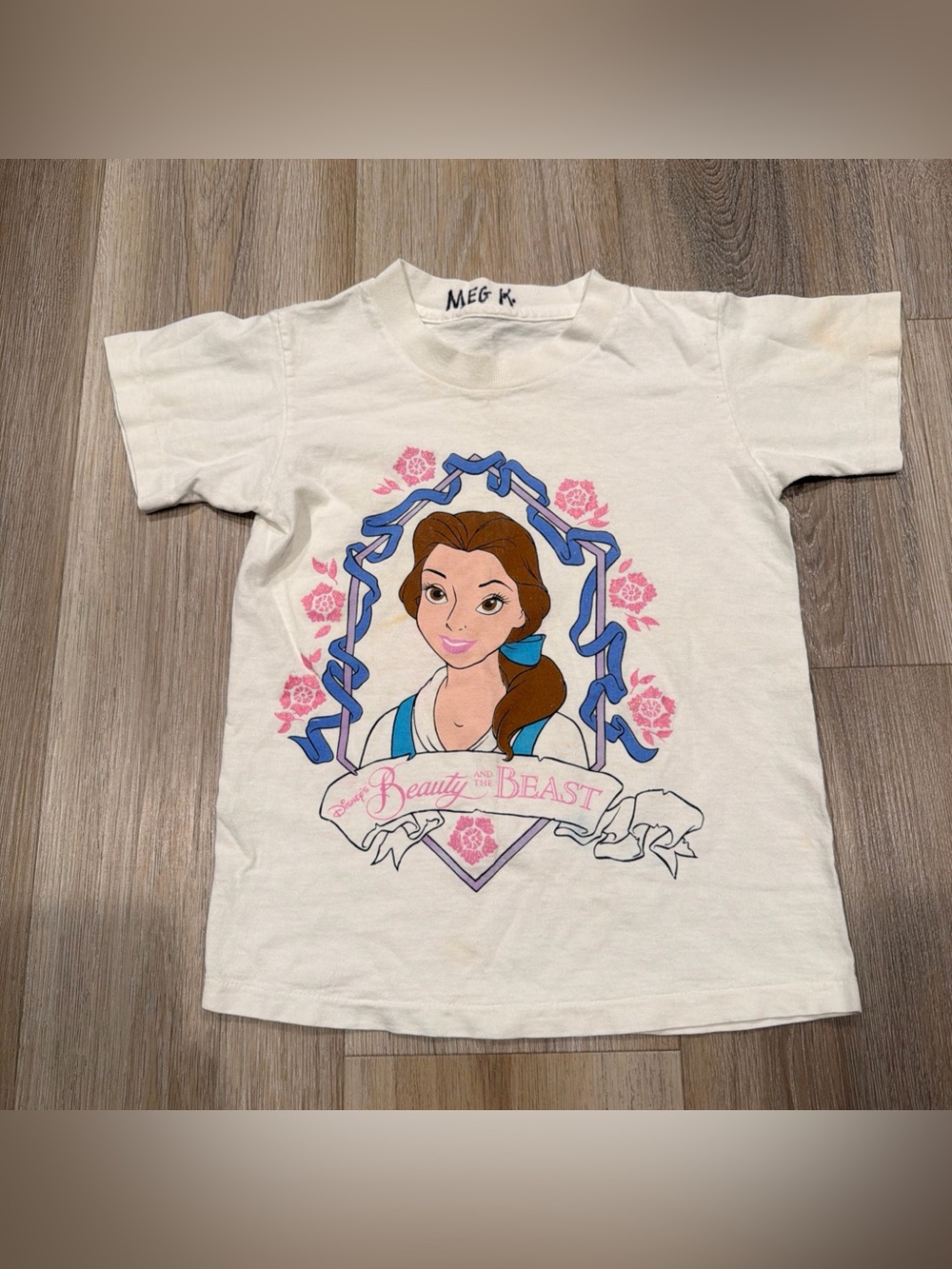 Vintage Disney Beauty And The Beast Shirt White Kids Single Stitch One Size